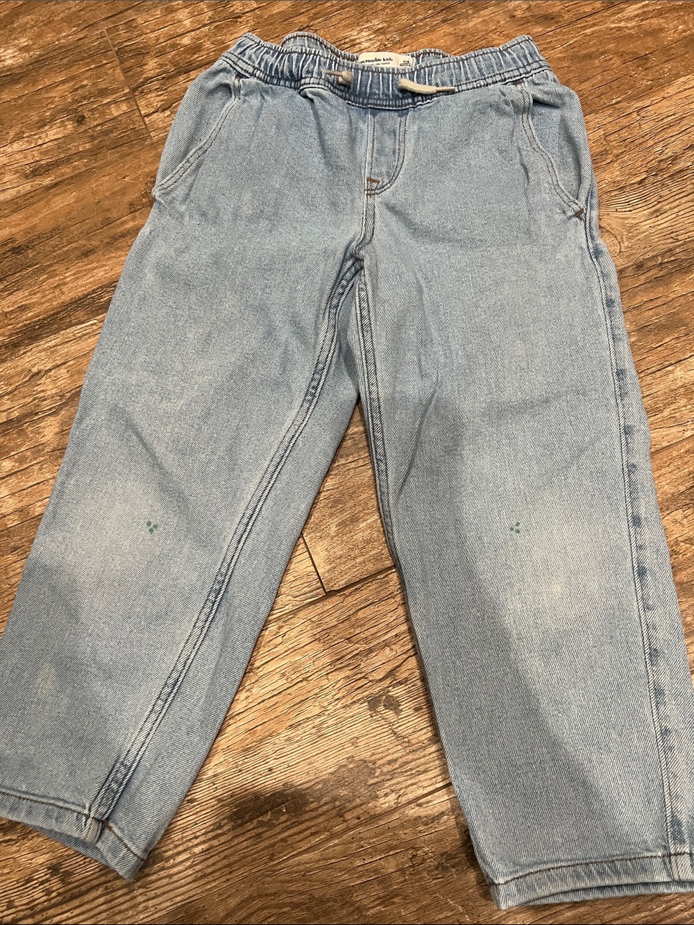 Girls Light Wash Elastic Waist Jeans